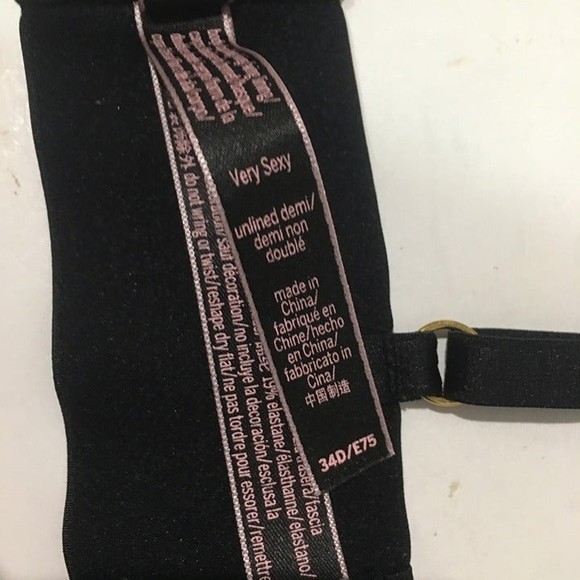 Victoria's Secret Very Sexy Nude and Black Lace Bra 34D - Picture 4 of 6